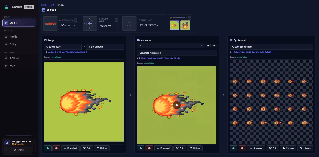 GameLab asset page preview