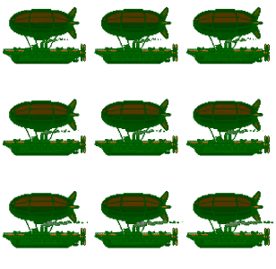 Blimp sprite sheet with transparent background
