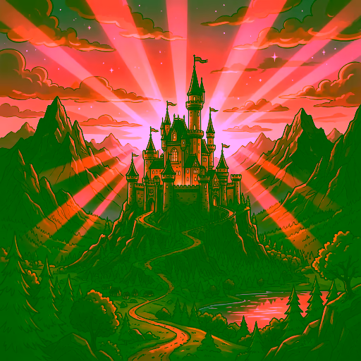 Cartoon castle landscape